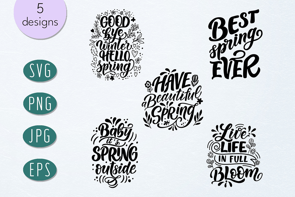 Spring quotes SVG Bundle, an Illustration by rinaletters (Photo 3 of 4)