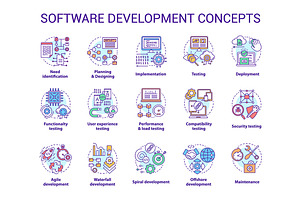 Software Development Concept Icons