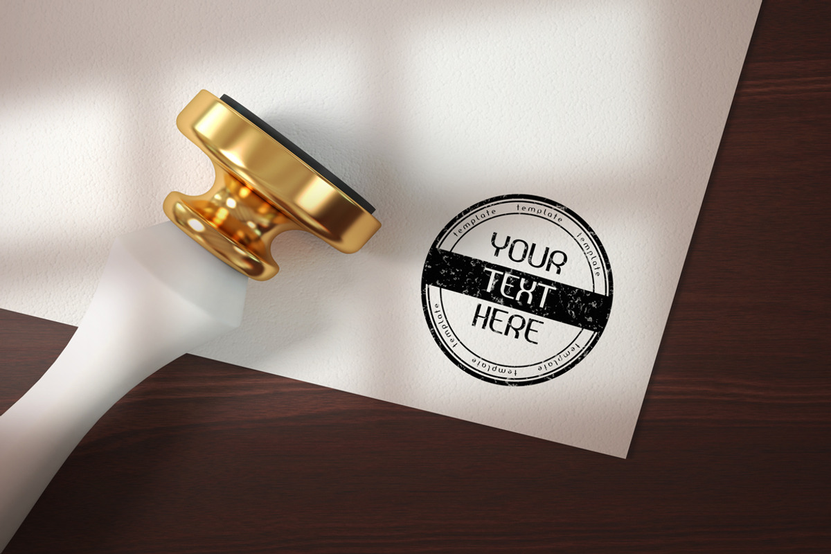 Rubber stamp logo - mockup template, a Product Mockup by rwgusev (Photo 2 of 3)