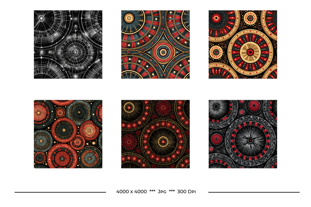 Roulette Wheel Retro Art Styles, a Pattern Graphic by karenfoleyphoto (Photo 5 of 11)