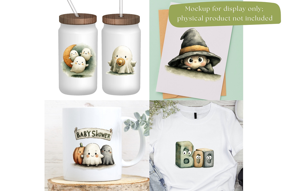 Halloween Baby Shower PNG & Patterns, a Seasonal Illustration by Nicole Branger Art (Photo 16 of 23)