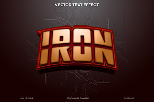 3D Iron Text Effect EPS Vector