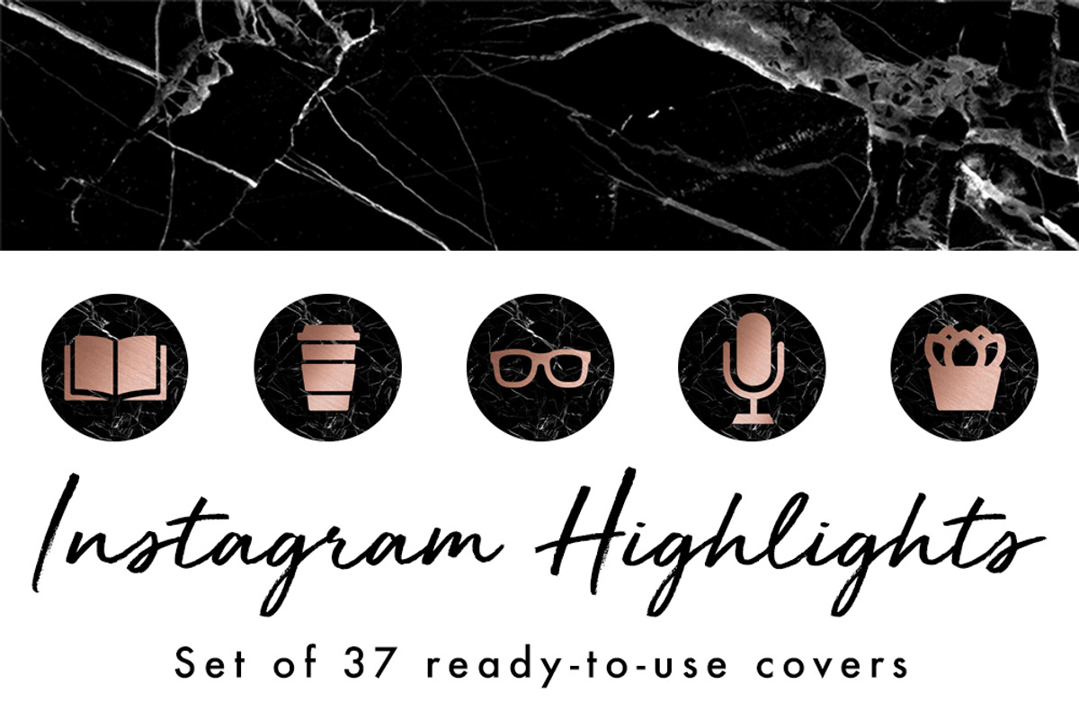 37 Instagram Story Highlight Covers, a Social Media Template by The Reverie Collective