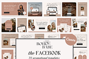 Facebook Post Cover Boho Canva, a Social Media Template by HerstedHertz (Thumbnail 1 of 10)