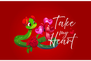 Take My Heart, Valentine Day quote, an Illustration by Vector Tradition