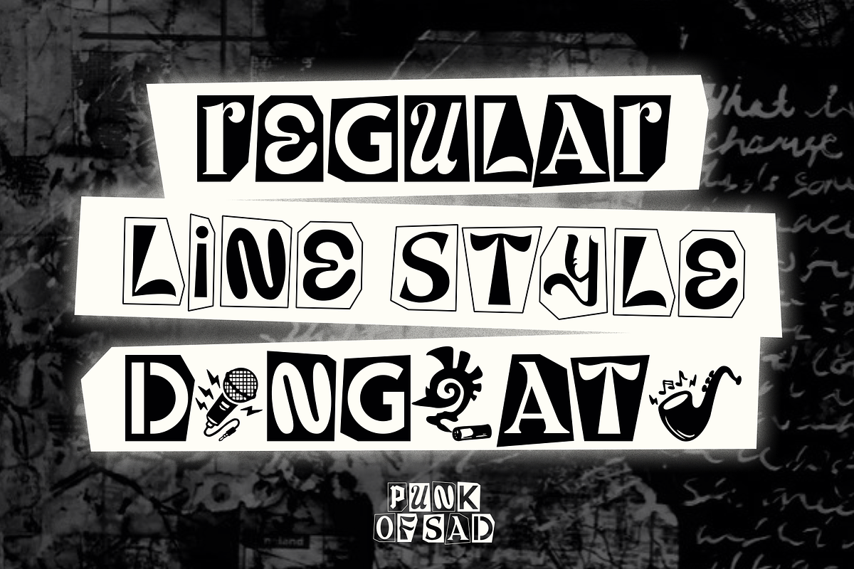 Punk Of Sad Font, a Symbol Font by Marvadesign (Photo 3 of 8)