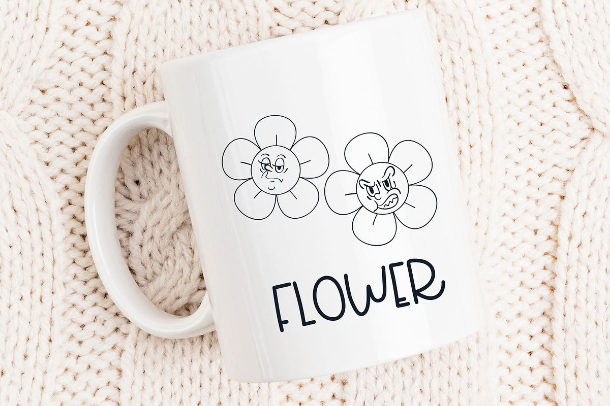 Retro Flower | Symbols Fonts, a Symbol Font by Sirinart (Photo 10 of 12)
