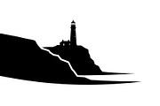 Lighthouse Coastal Cliff Silhouette, a Graphic by hafijul (Thumbnail 4 of 15)