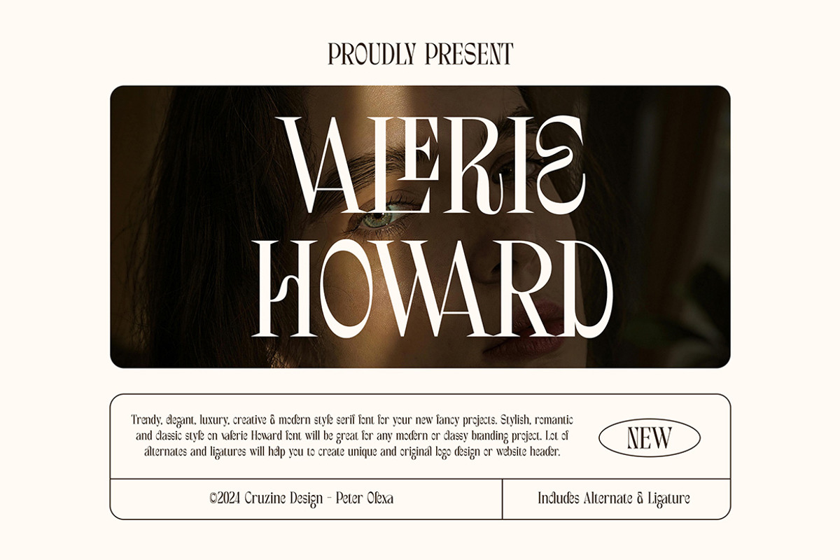 Valerie Howard Creative Serif, a Serif Font by Cruzine (Photo 1 of 7)
