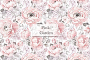 Pink Watercolor Peonies Pattern, a Pattern Graphic by Lisima (Thumbnail 4 of 16)