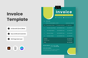 4 Set Business Invoice Template V3, a Print Template by twinstd