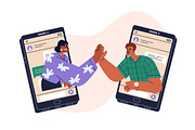 People giving hive five online set, a Technology Illustration by Good Studio (Thumbnail 3 of 4)