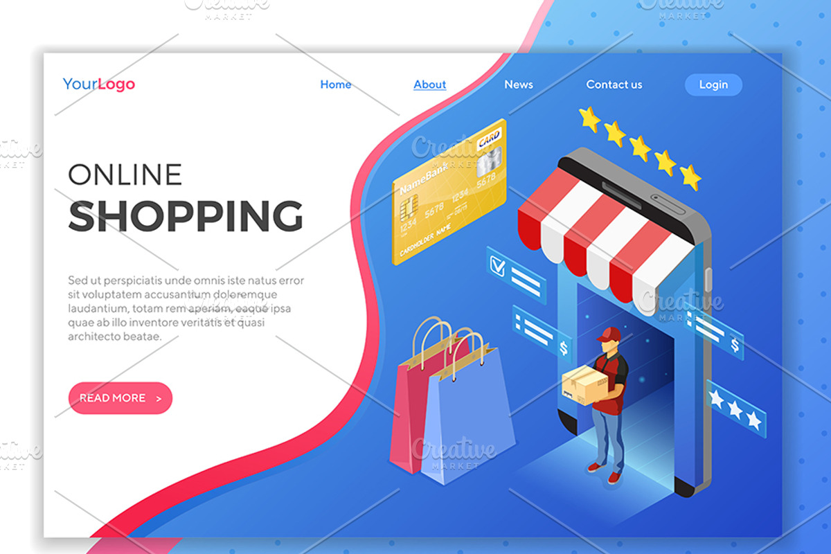 Online Internet Shopping Delivery, a Person Illustration by TAlex (Photo 3 of 6)