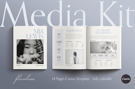 FLAWLESS | Media Kit Canva Template, a Magazine Template by Sierra Creative Studio