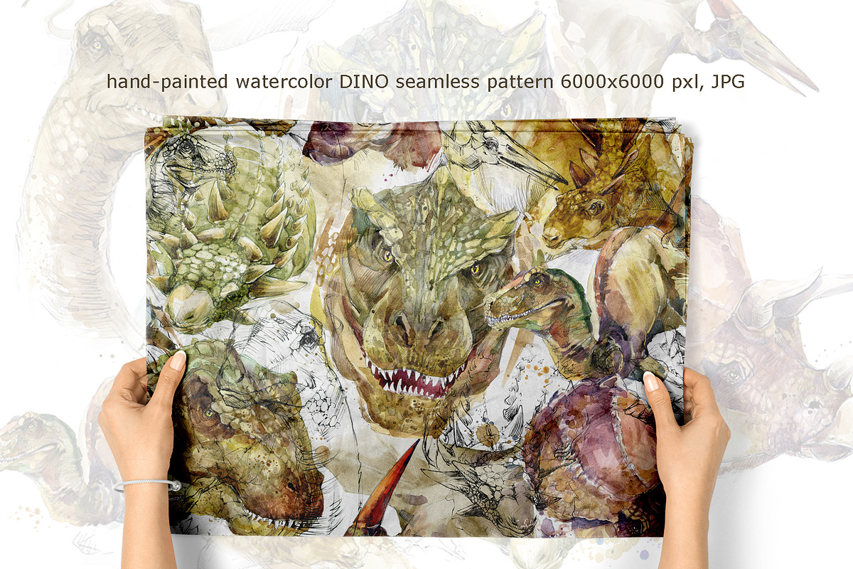 Watercolor Dinosaur Collection, an Animal Illustration by FineArt (Photo 13 of 19)