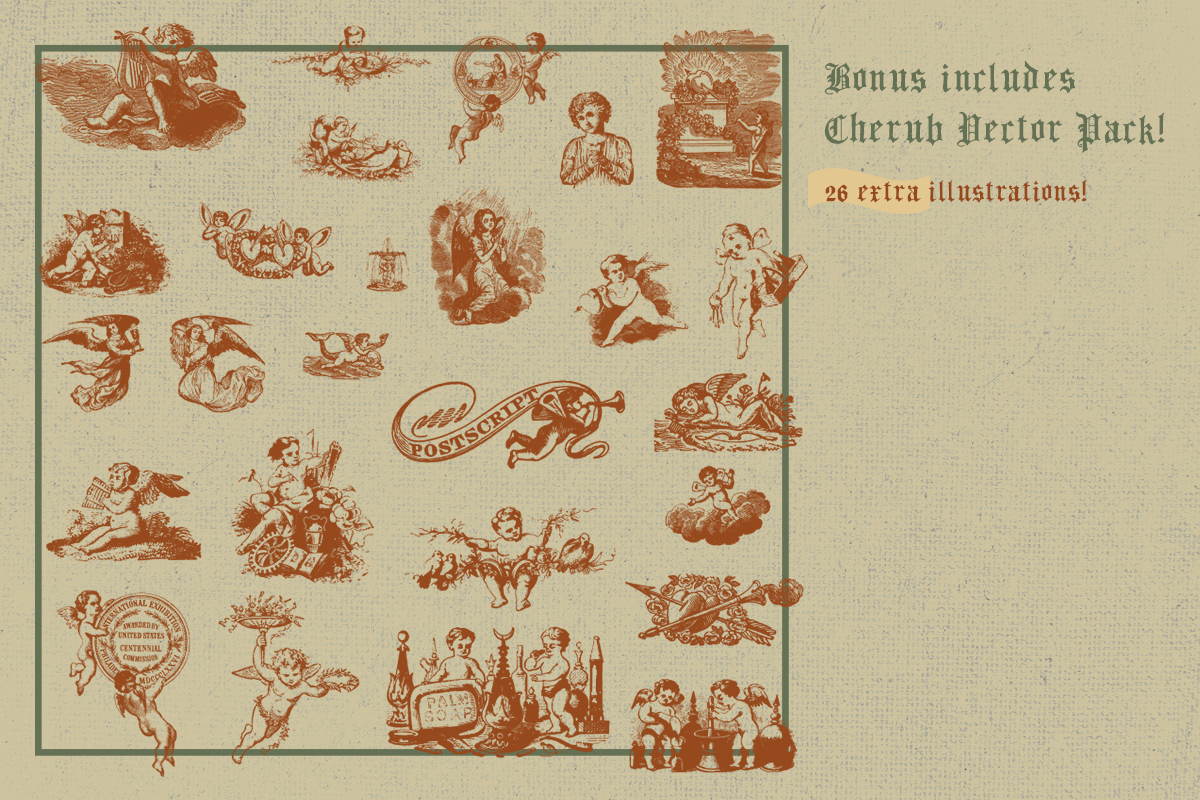 Antique Christmas Vector Pack, an Illustration by Jeffry Macpherson Visuals (Photo 2 of 5)