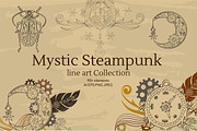 Linear Mystical Steampunk Clipart, an Object Graphic by Tatyana_Zenartist (Thumbnail 1 of 12)