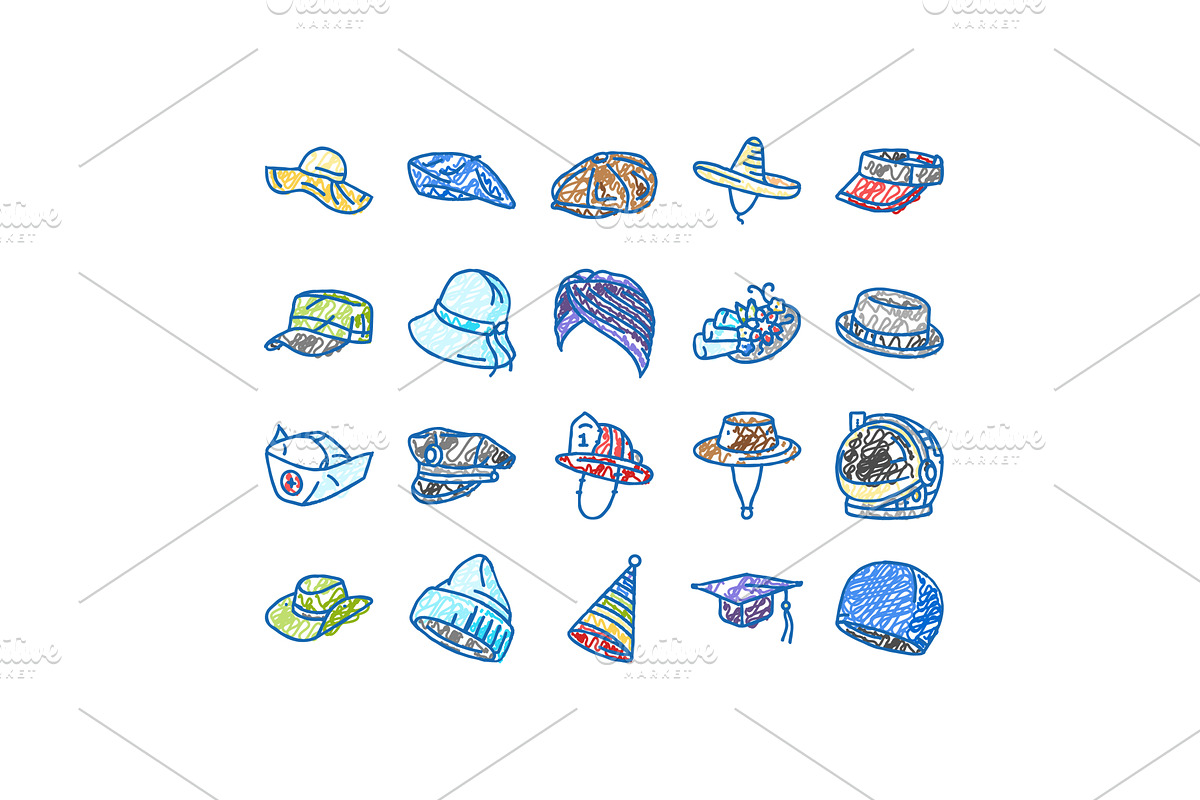 hat cap female fashion icons hand, an Object Illustration by pikepicture