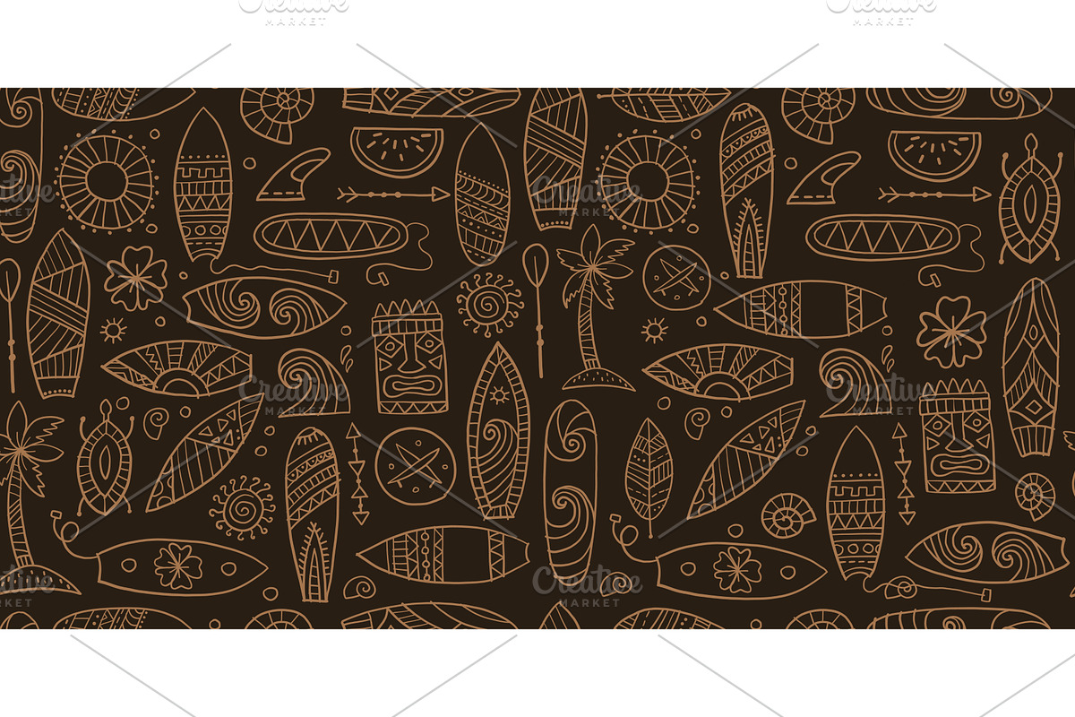 Surf boards collection, surfing time, a Texture Graphic by Kudryashka