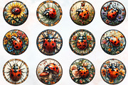 Stained Glass Ladybug Sublimation, an Illustration by RobertsArt (Thumbnail 2 of 7)
