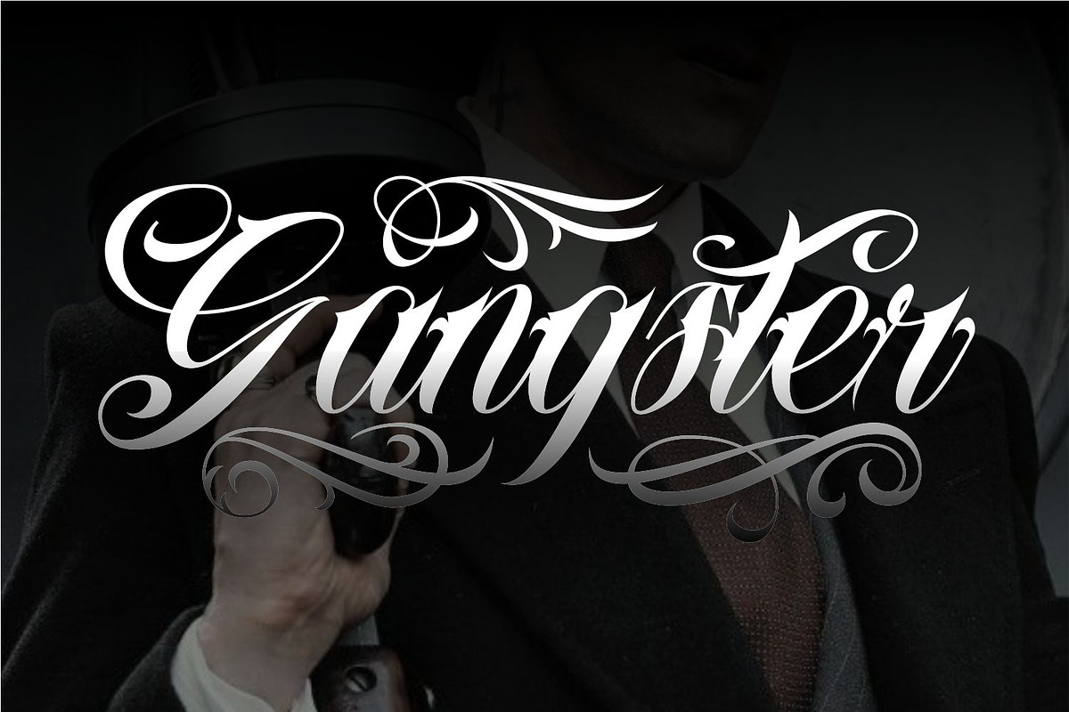 Amigos Chicano Script Tattoo Font, a Script Font by WhymoreArt (Photo 3 of 13)