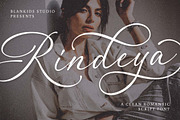 Rindeya a Clean Romantic Script Font, a Script Font by Blankids Studio (Thumbnail 1 of 9)