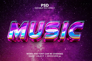 Music 3d Editable Psd Text Effect, a Layer Style Add-On by bdrobin