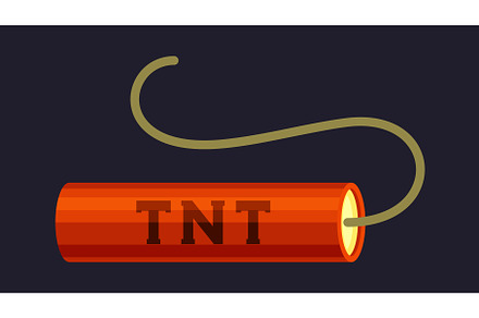 TNT. dynamite box, red detonators
