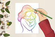 Mother & Child Watercolor Clipart, an Illustration by RobertsArt (Thumbnail 4 of 7)