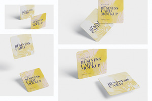 Business Card Mockup Square Round