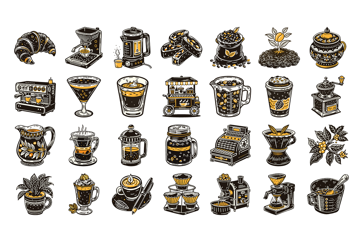 Vintage Style Coffee Shop, an Outline Icon by Vector Portal (Photo 4 of 6)