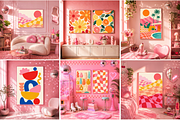 50 Girly Pink Retro Frame Mockups, a Household Mockup by Matisse Studio (Thumbnail 2 of 10)