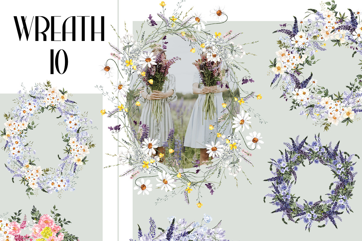 Wild Garden. Watercolor wildflowers., an Object Illustration by ma_i_vi (Photo 11 of 11)