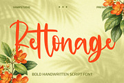 Rettonage – Handwritten Script Font, a Script Font by Vampstudio (Thumbnail 1 of 14)