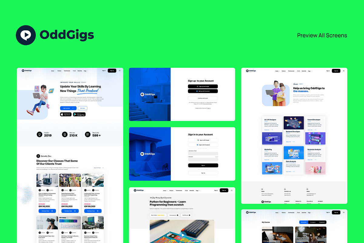 OddGigs Figma Design Kit for LMS, an UI Kit Template by Themesmile (Photo 5 of 5)