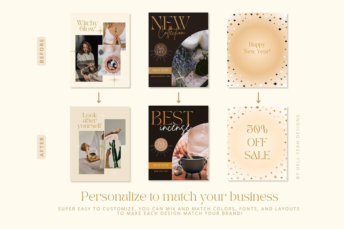 Witchy Glow Branding Starter Kit, a Social Media Template by Hell Yeah Designs (Photo 12 of 17)