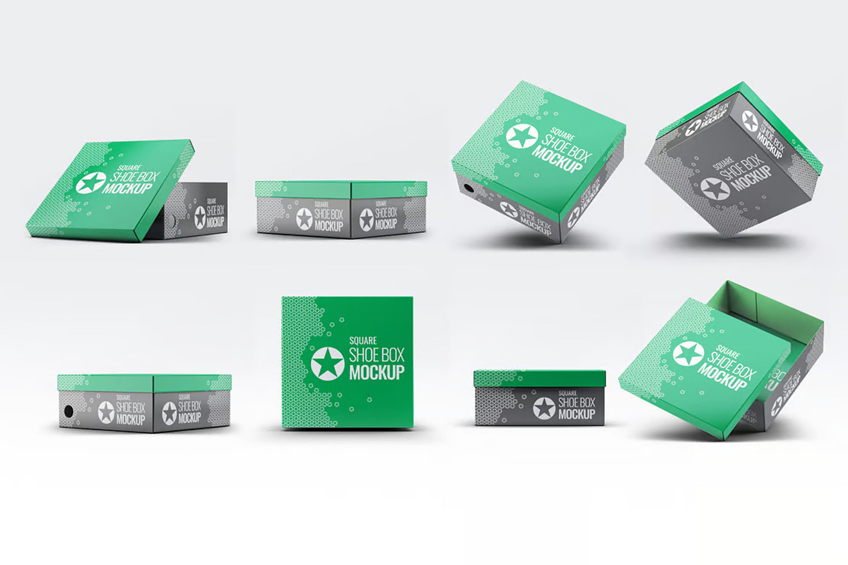 Shoe Boxes Mock-Up Bundle, a Packaging Mockup by DesignRushMarket (Photo 2 of 14)