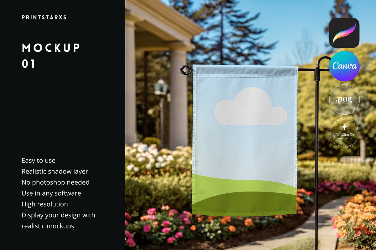 Garden Flag Canva Mockups Bundle, a Household Mockup by PrintStarXS (Photo 2 of 9)