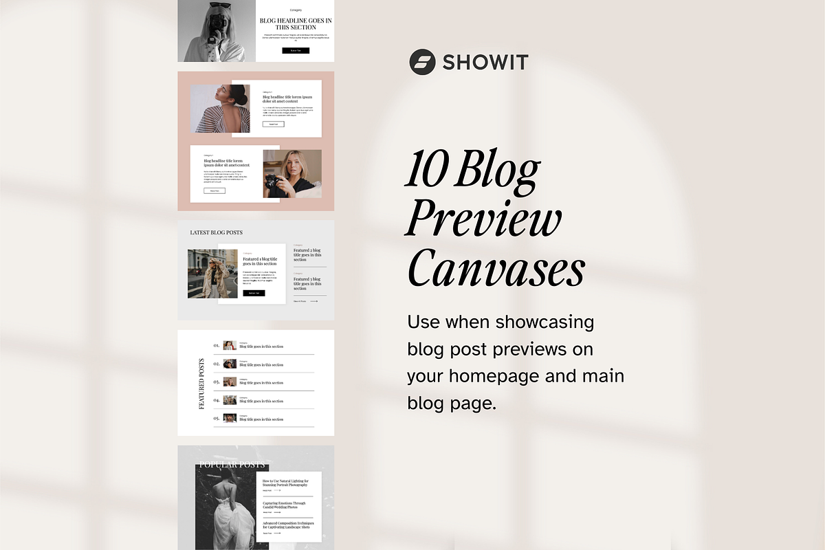 21 Showit Blog Add-On Canvases, a Websites & App Template by Amanda Pena Design (Photo 6 of 13)