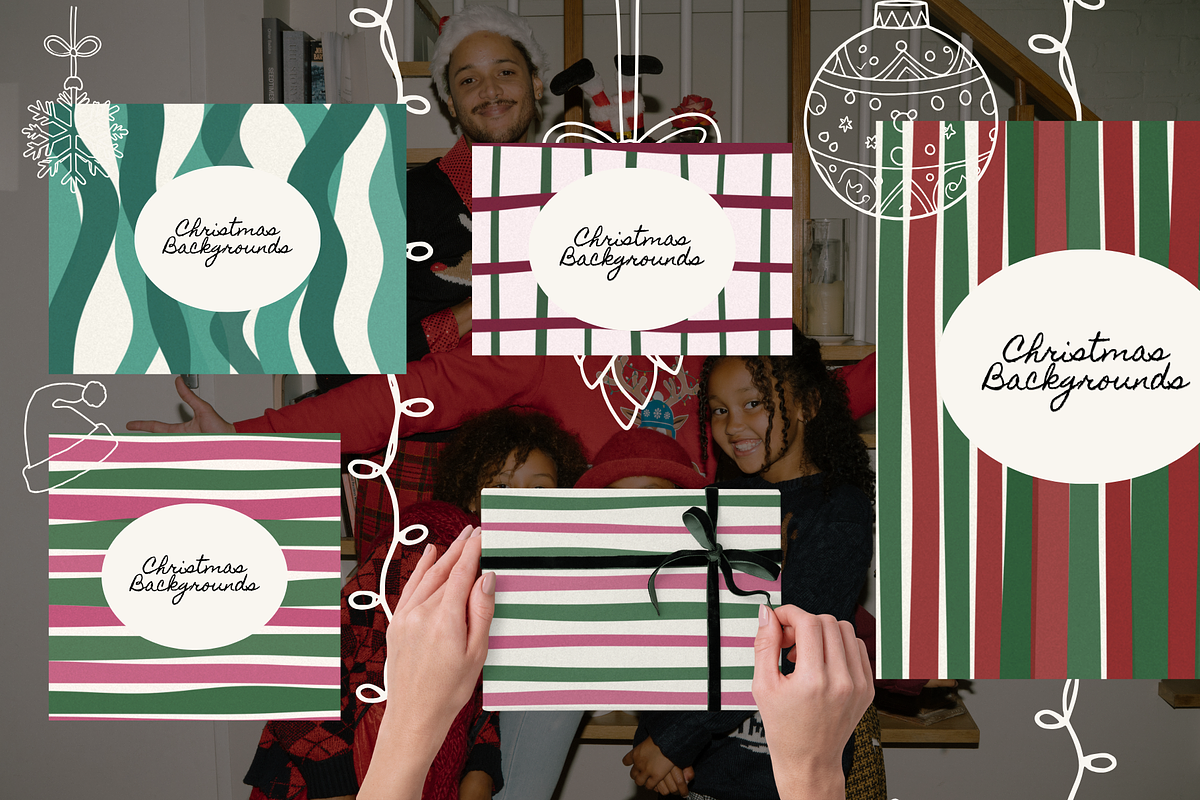 Hand Drawn Christmas Backgrounds, a Background Graphic by digital.incubator.yum (Photo 3 of 8)