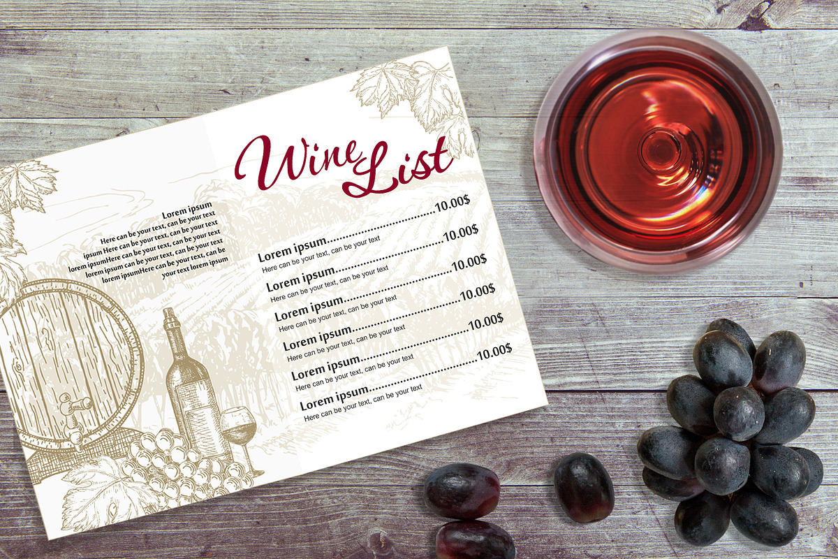 Wine & Grapes Illustations Set, a Food Illustration by Live line (Photo 5 of 9)