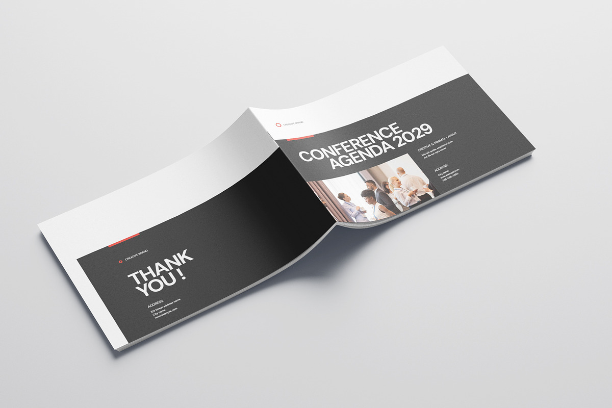 Conference Agenda Landscape Template, a Brochure Template by Pixelpick (Photo 9 of 9)