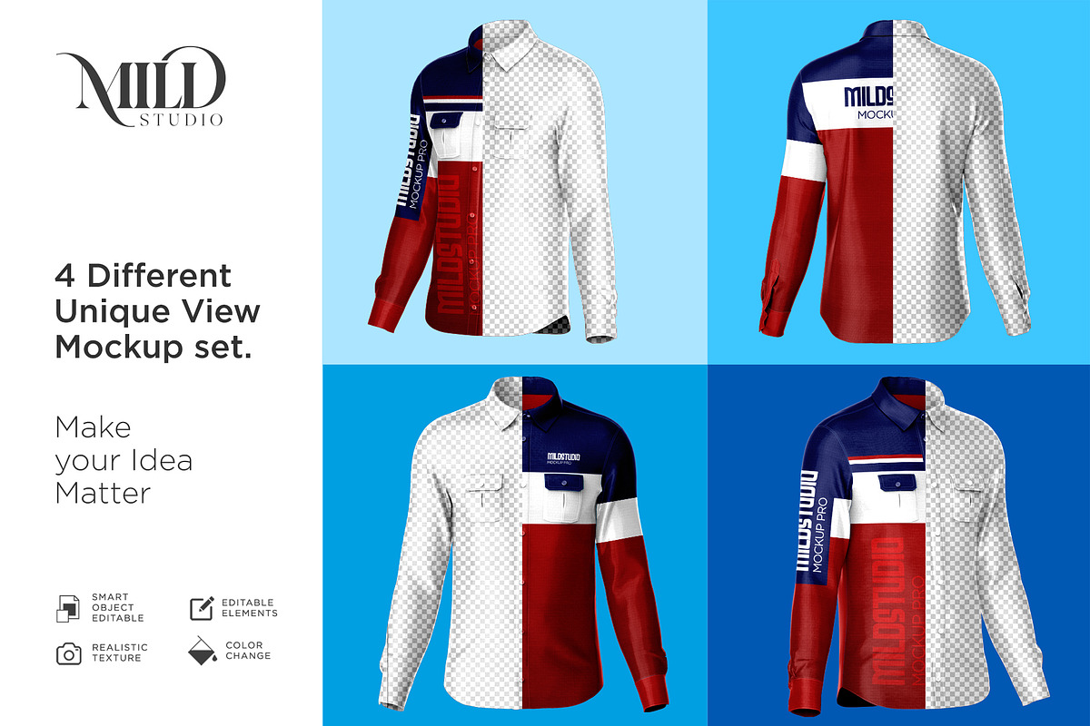 Men's workwear shirt set mockup, a Books & Magazine Mockup by Mildstudio (Photo 4 of 8)