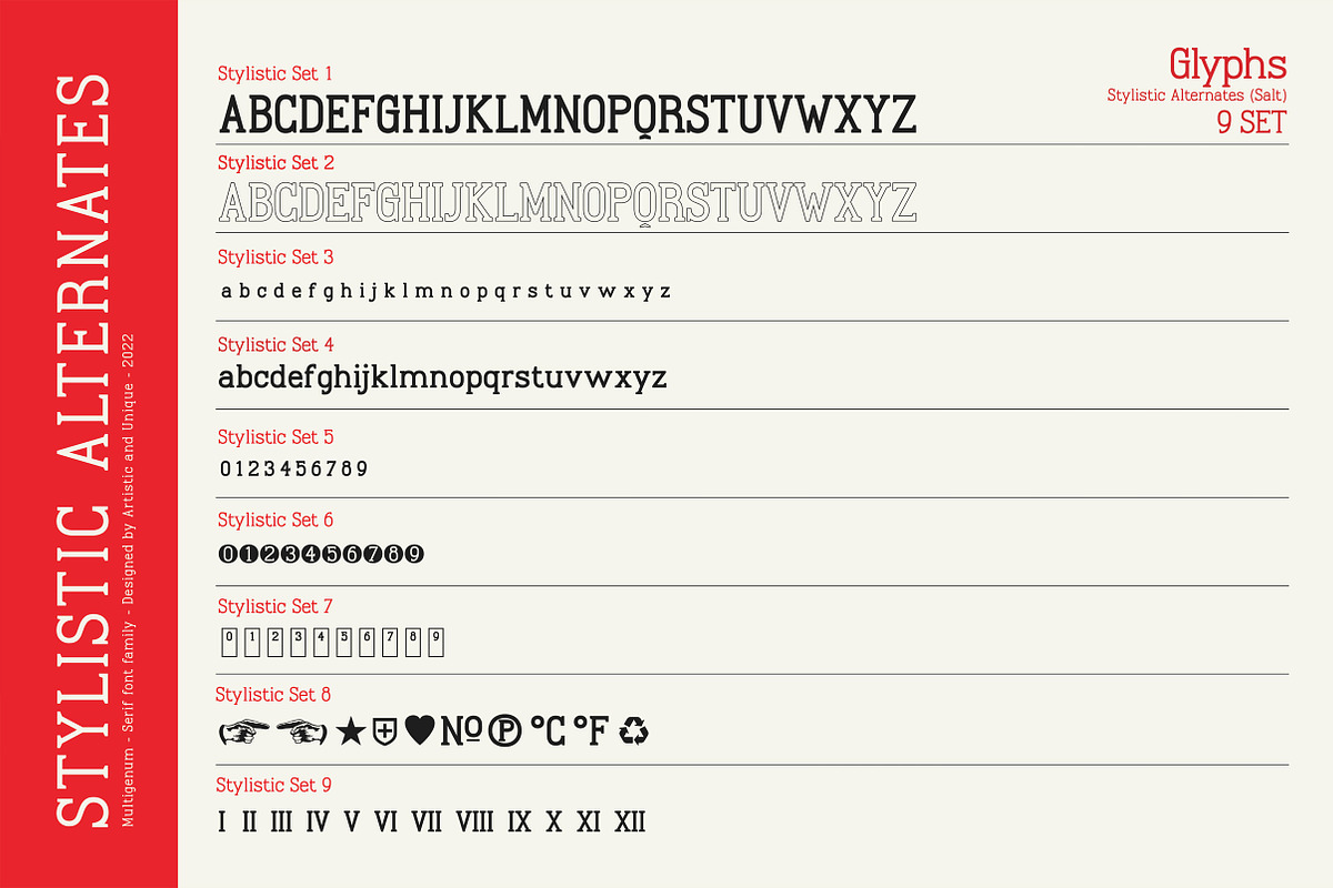 Multigenum - Serif font family, a Serif Font by Artistic & Unique (Photo 3 of 15)