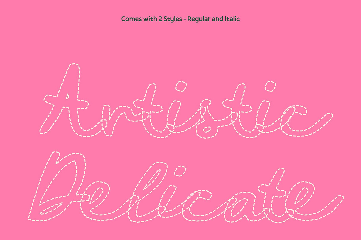 CS Airena Dashed, a Script Font by Craft Supply Co. (Photo 4 of 8)