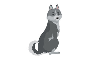 Cute gray wolf pose. Cartoon, an Animal Illustration by the8monkey