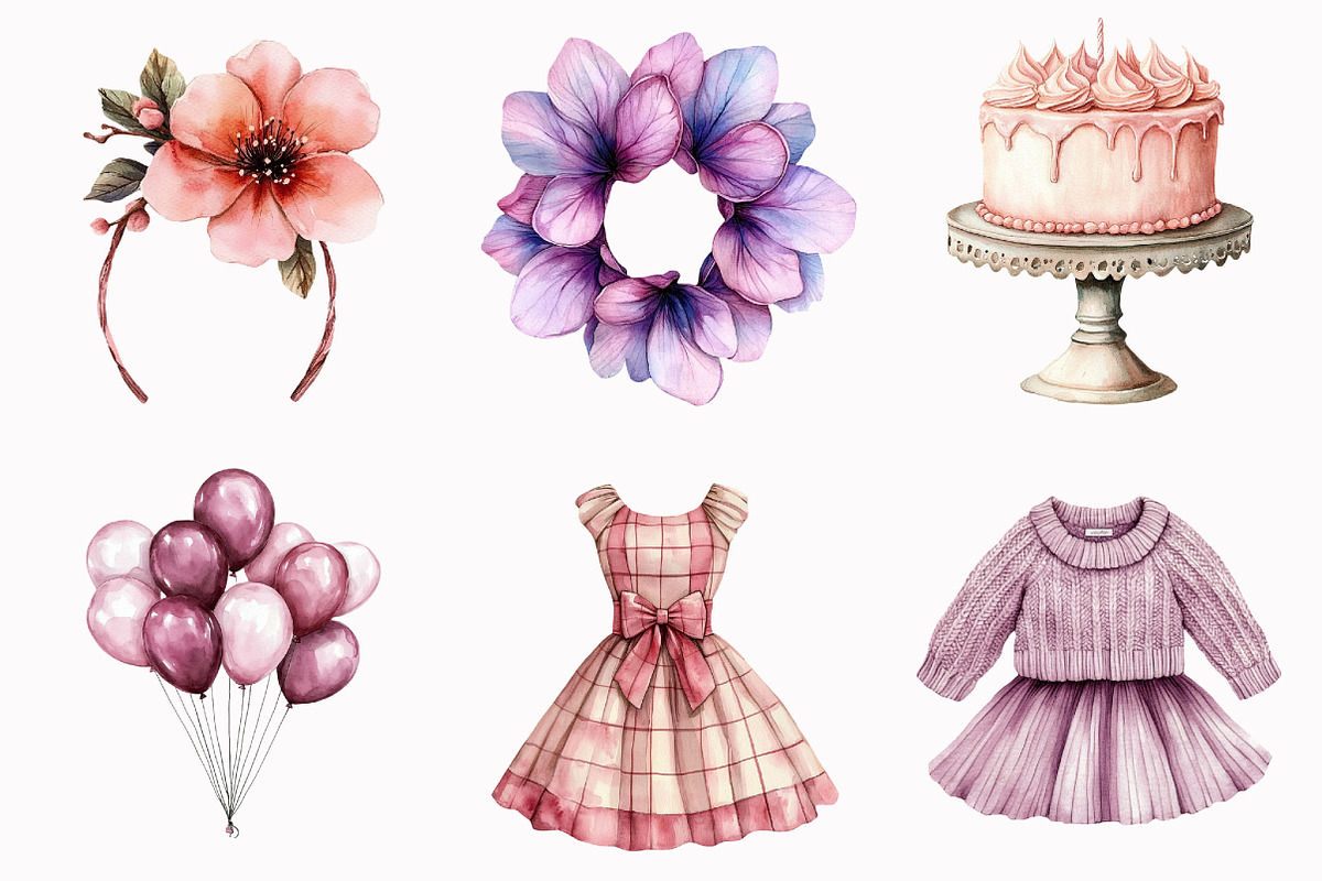 Burgundy Baby Girl Clipart, an Illustration by Design Market (Photo 4 of 7)