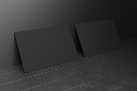 Black horizontal business card paper mockup template with blank, a Business Photo by Ministocker