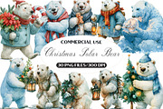 Watercolor Christmas Polar Bear, a Seasonal Illustration by Black Bird Studio (Thumbnail 1 of 7)