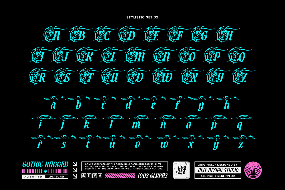 Gothic Ragged Typeface, a Blackletter Font by alit design (Photo 7 of 20)